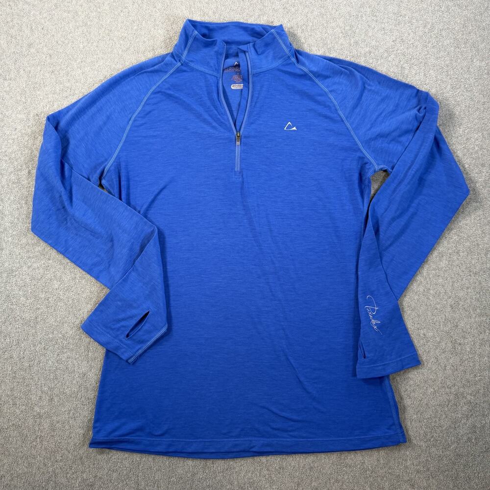 Paradox Merino Blend Drirelease Medium Blue 1/4 Zip Base Layer Top Activewear